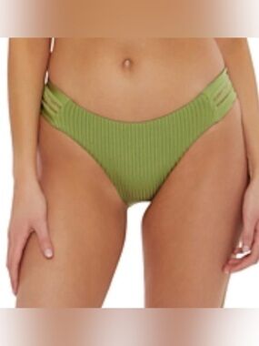 Isabella Rose Queensland Ribbed Maui Hipster Swim Bottoms Sweet Pea Large